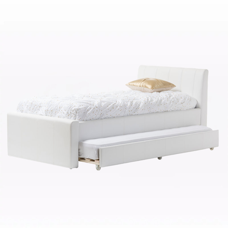 Aysha Lasker Upholstered Low, Twin Profile Platform Bed, White 36.47'' H X 42.75'' W X 84.83'' L, White