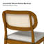 Chaise d'appoint rembourrée en lin avec dossier en rotin H 19,25 po Amadou-94190909