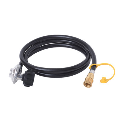 Tuyau de régulateur de propane basse pression 90 ° Flame King à fixation rapide pour véhicules récréatifs, grils et appareils de chauffage