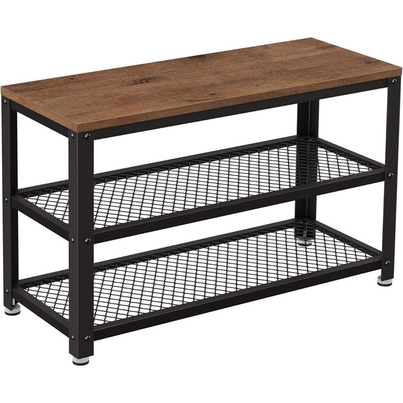 8 Pair Shoe Rack, Brown/Black