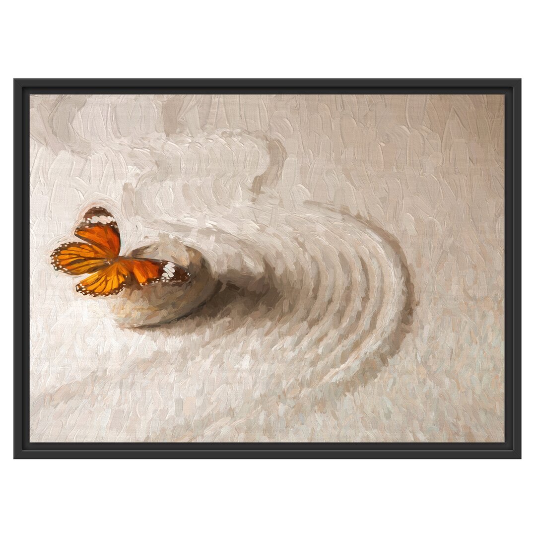 Gerahmtes Wandbild Zen Schmetterling Kunst