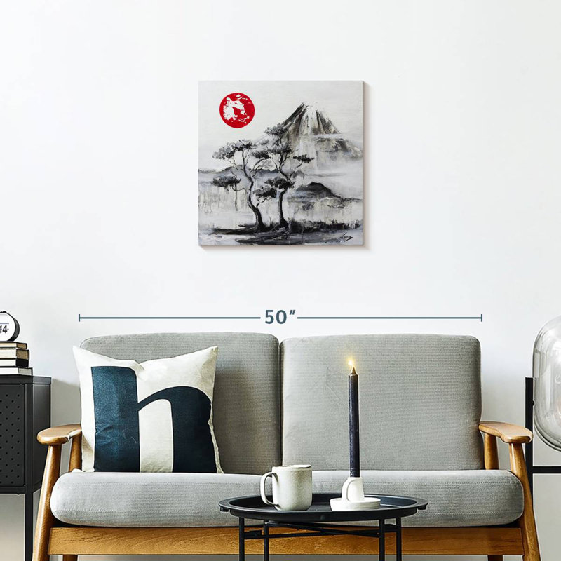 Harnek, paysage japonais pittoresque, H 20 po x l 20 po