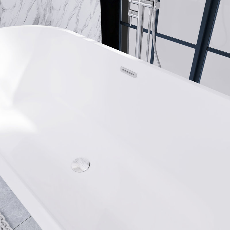 66.9'' x 29.5'' Freestanding Soaking Acrylic Bathtub