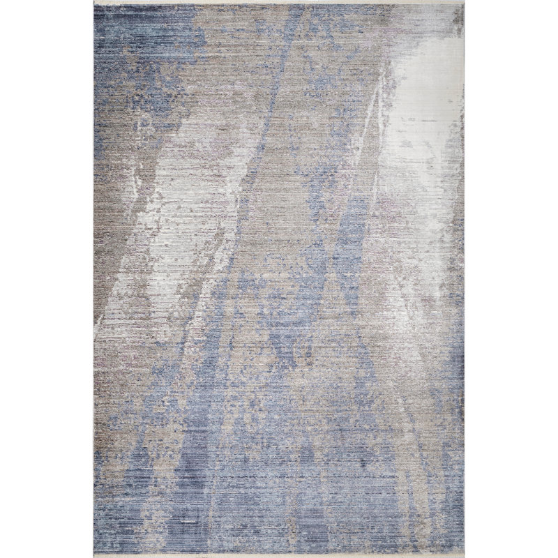 Ohagan Viscose Abstract Indoor Rug, Rectangle 5'3" x 7'7"