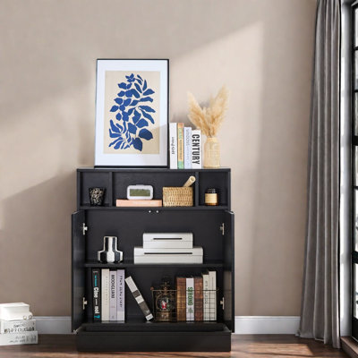 Sideboards & Buffets With Storage, Black Mdf Farmhouse Cabinet For Kitchen