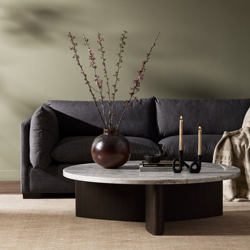 Toli Marble Coffee Table, Smoked Black/Smoked Black