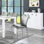 Desserte blanche à 3 portes ultra brillante - étagère de rangement fonctionnelle et attrayante et généreux espace de tiroir en matériau moderne, polyvalent et pratique