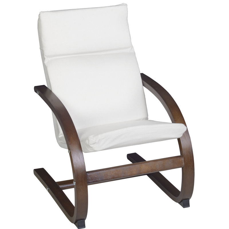 Noail Mia Bentwood Kids Rocking Recliner Chair, Beige, Noyer moka