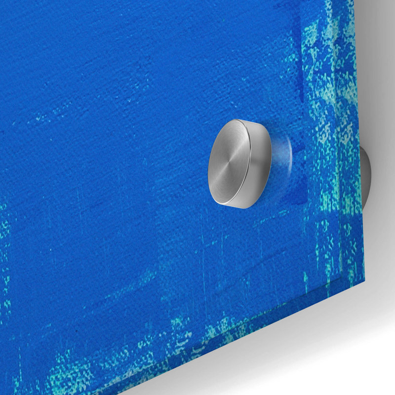 Art mural en verre Orren Ellis «Open Blue» par Don Bishop, H 36 po x l 36 po x P 0,2 po