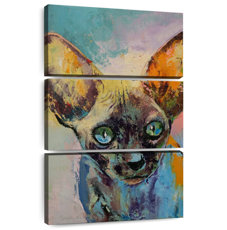 Portrait de chat Brampt Sphynx, H 32 po x l 20 po
