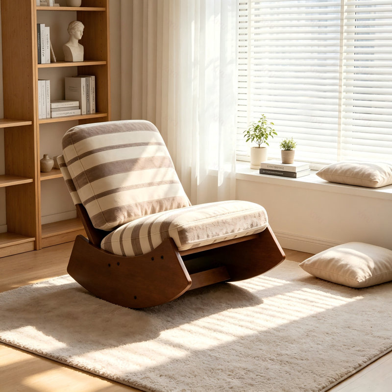 Chaise berçante confortable, fauteuil oscillant rembourré de haute qualité, structure en bois massif, parfaite pour une chaise d'appoint