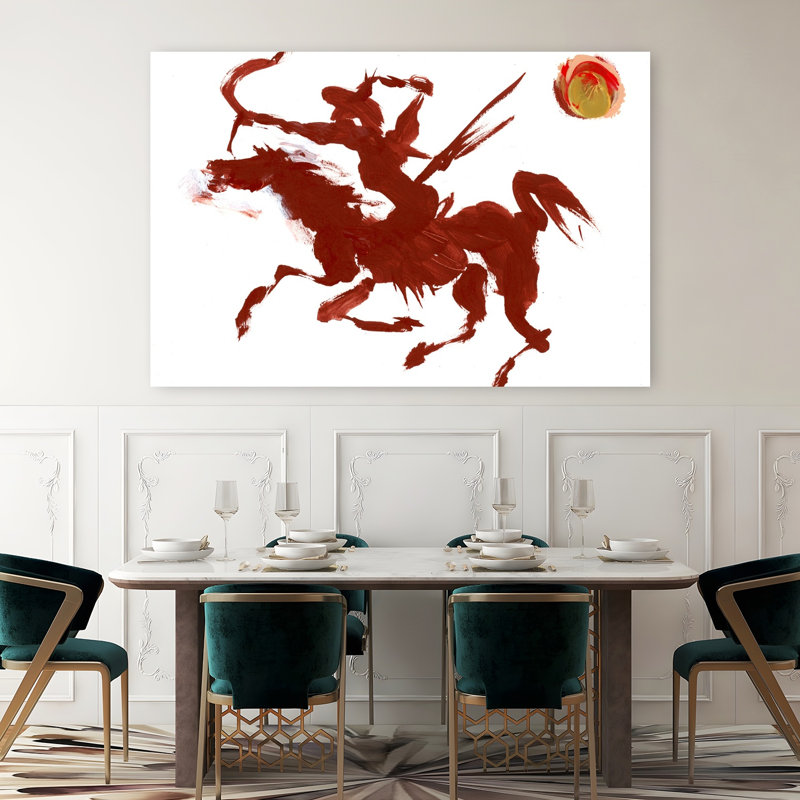 «Dynamic Horse Archer Abstract Contemporary Horse Landscape Nature Art», art mural