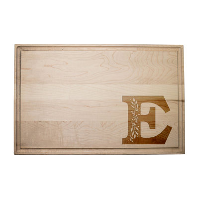 Floral Monogram - E Cutting Board