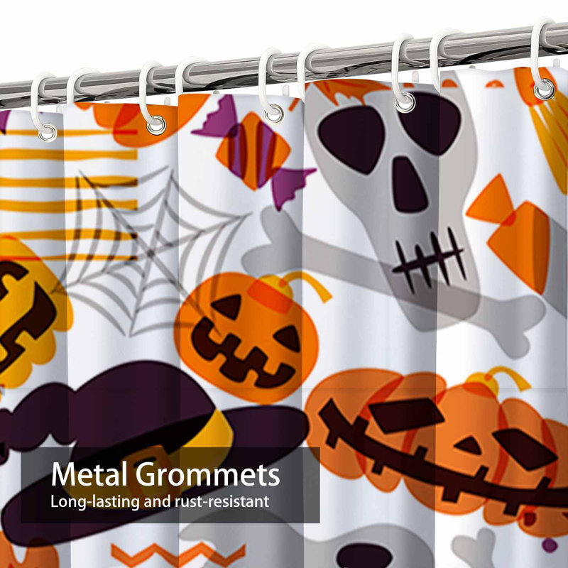 Rideau de douche Halloween Doodle, L 72 po x l 72 po