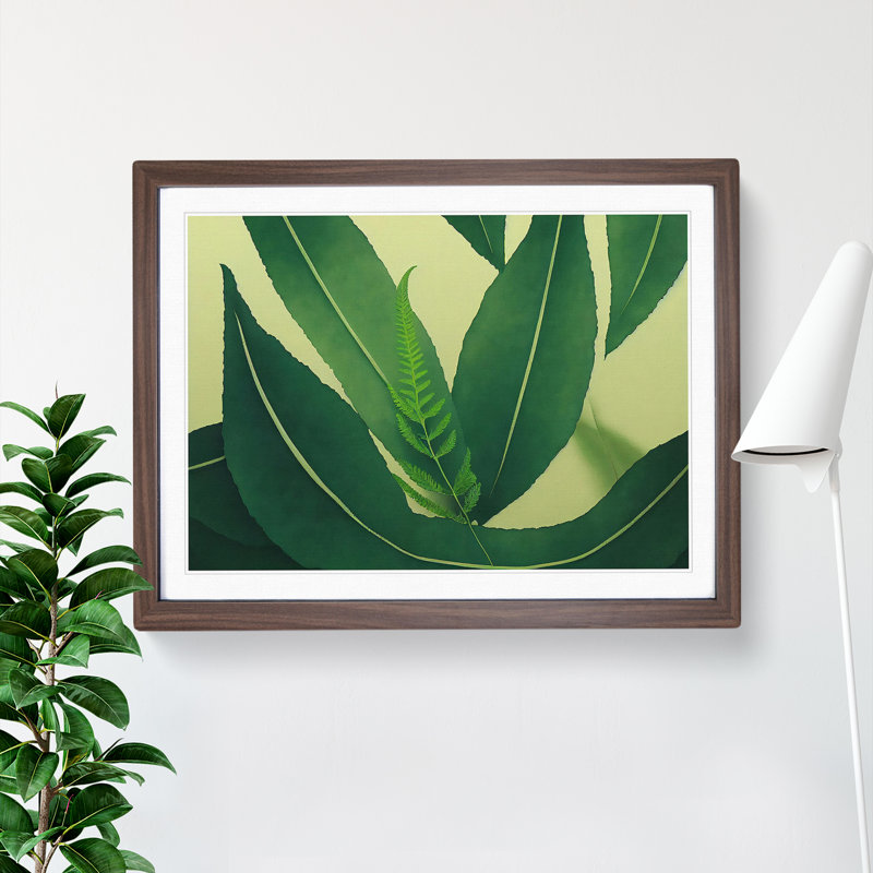 Spirited Leaf - Framed Print, Walnut Framed, 34cm H x 46cm W x 2cm D