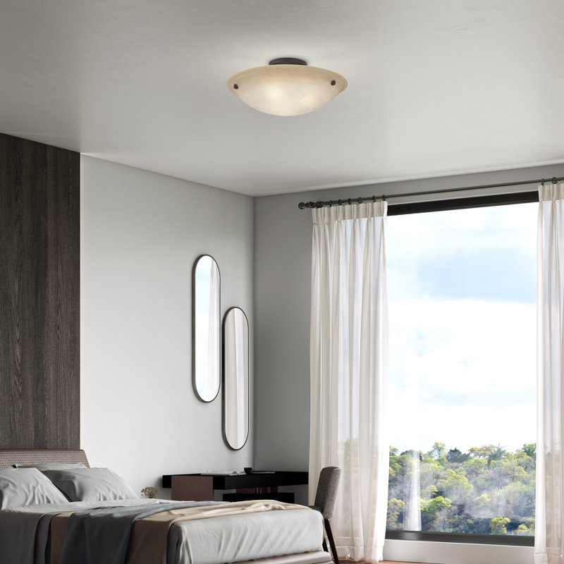 Plafonnier semi-encastré 3 lumières Aneudi, H 8 po x l 20 po x P 20 po