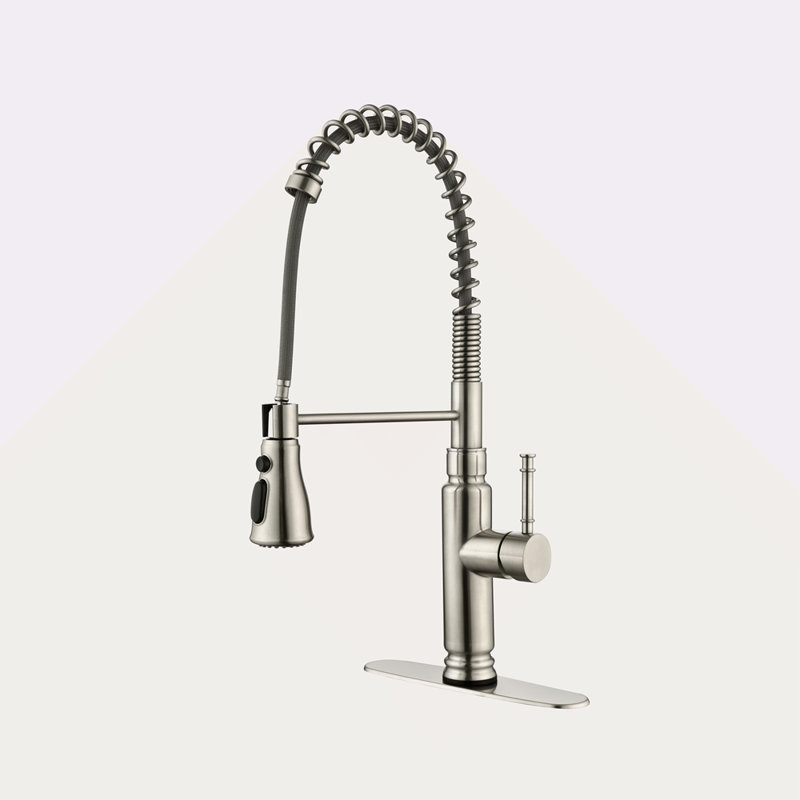 Kitchen Faucets Commercial Single Handle Single Lever Pull Down Sprayer Spring Kitchen Sink Faucet
