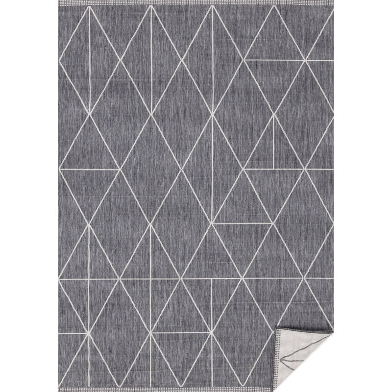 Tapis à motif géométrique intérieur gris et gris de 8 pi x 11 pi (7 pi 10 po x 11 pi 2 po) Branch Modern