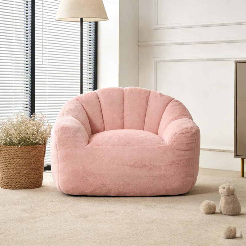 Fauteuil à billes avec accoudoirs rembourrés de mousse haute densité, Rose