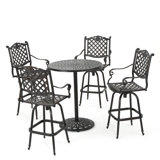 Leininger 5 Piece Bar Height Dining Set