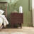 Solid Wood Groove Handle 2-Drawer Nightstand-1975598145