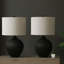 61cm Tall Ceramic Living Room Table Lamp, Bedside Lamp Linen Shade, Buffet Lamp-356571502-356571501