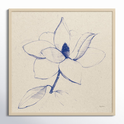 Modern Vintage Floral II Indigo by Everlean - Single Picture Frame Print