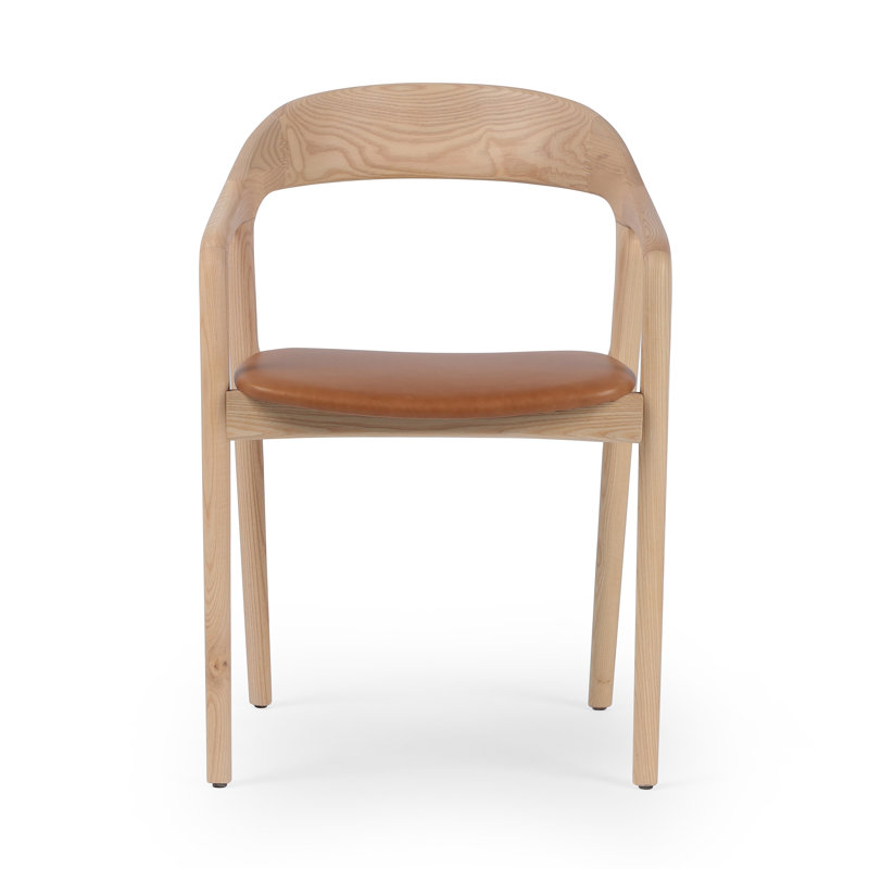 Amare Dining Armchair, Natural, Sonoma Butterscotch Top Grain Leather