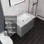 Meuble-lavabo suspendu de 61 cm avec lavabo, armoire en contreplaqué, lavabo en céramique, comptoir et dosseret en marbre reconstitué blanc de Carrare de 5 cm, portes à fermeture amortie, gris-133329068