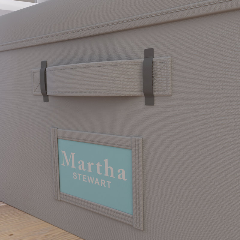 Martha Stewart Collapsible Stackable Home Storage Organization Set Of 2 Lidded Storage Boxes