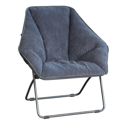 Arlmont & Co. Limited Hexagon Folding Dish Chair, Teal Corduroy - Pack Of 1