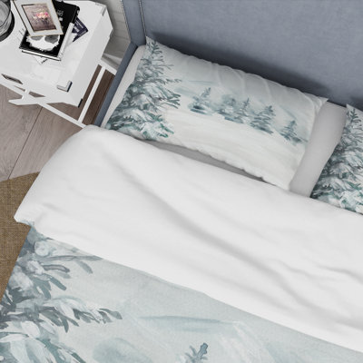 Blue/White Microfiber Duvet Cover Set