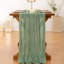 Chemin de table en étamine Cheesecloth Summer Boho Tapis de couloir 6 pièces en sauge vert gaze rustique 10pi-1509691692
