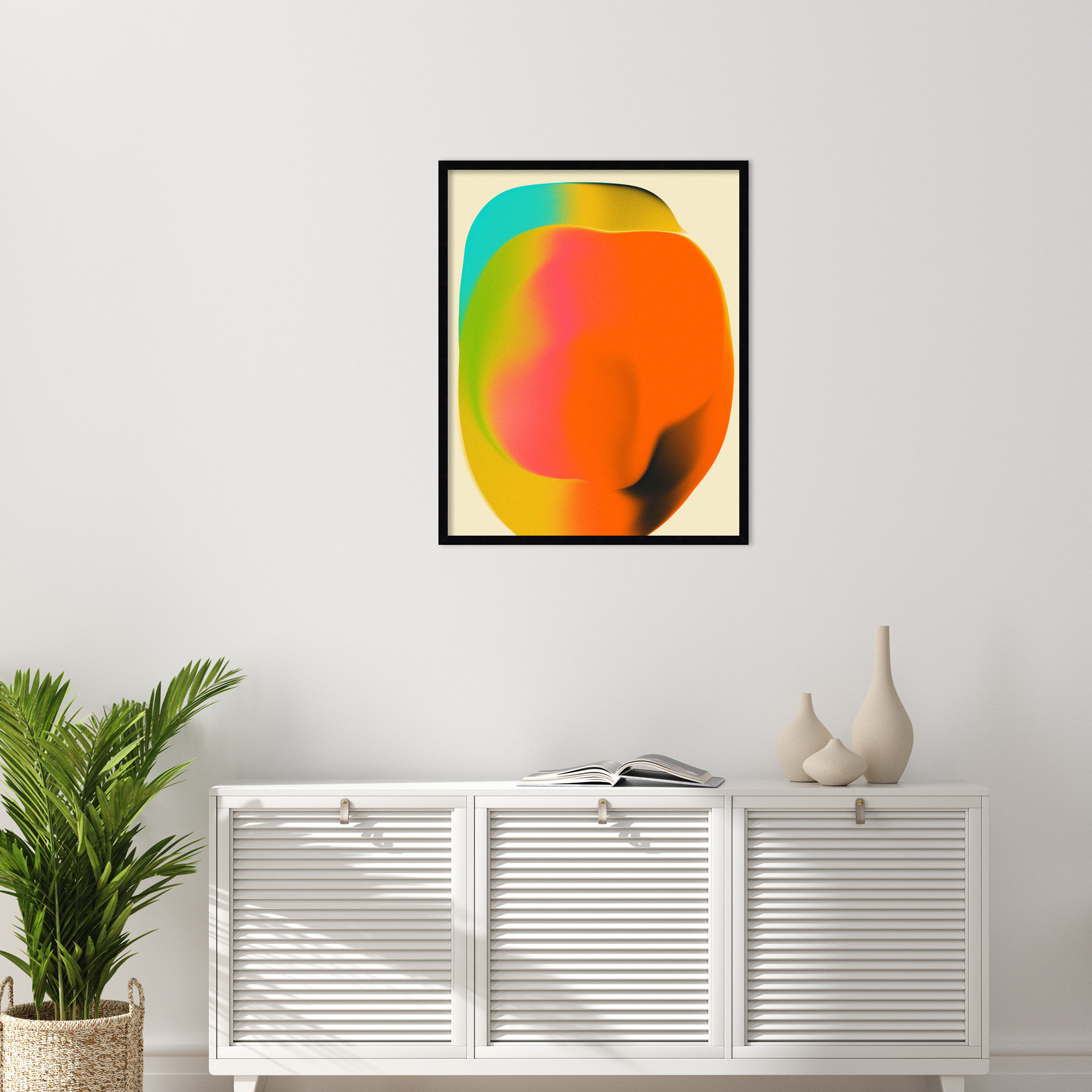 Smudge 2 by Jazzberry Blue, Black Framed, 33" H x 27" W