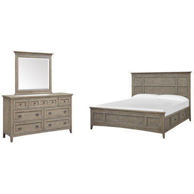 Holton King Panel Storage Bed And Drawer Dresser With Landscape Mirror