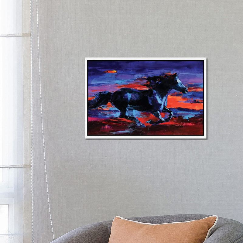 Fiery Flame by Tatyana Yabloed - Print on Canvas, 45.72cm H x 66.04cm W x 3.81cm D, White Floater Framed