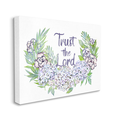 «Trust the Lord Spiritual Quote Hydrangeas Botanical Border» par Ziwei Li - impression