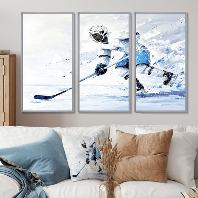 Joueur de hockey en action - ensemble de reproductions d'art mural