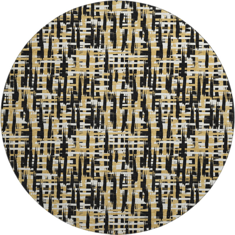 Premium Machine Washable Cossette AMF1060 Lines Rug, Round 8'