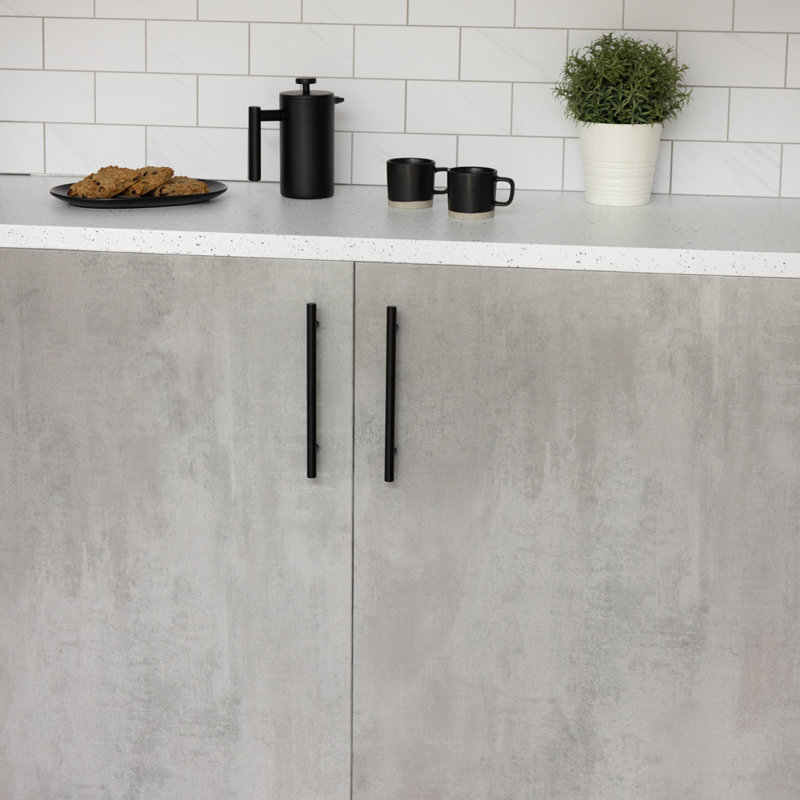 Lathan 67.5cm x 2m Stone Self-adhesive Vinyl Wrap for Doors and Worktops, Concrete Grey