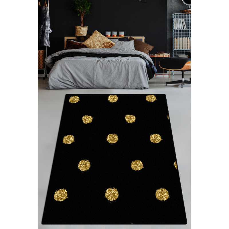 Darcy-Rose Polka Dots Area Rug, Rectangle 120 x 150cm