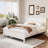 Mid-Century Wood Platform Bed with Headboard and Wood Slat Support-2097885742-2097885741