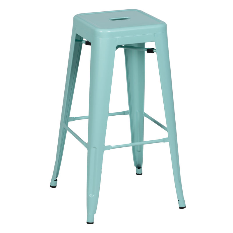 Nielle Counter Stool with Metal Frame, Teal
