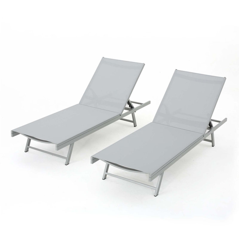 Outdoor Chaise Lounge(Set Of 2), Gray