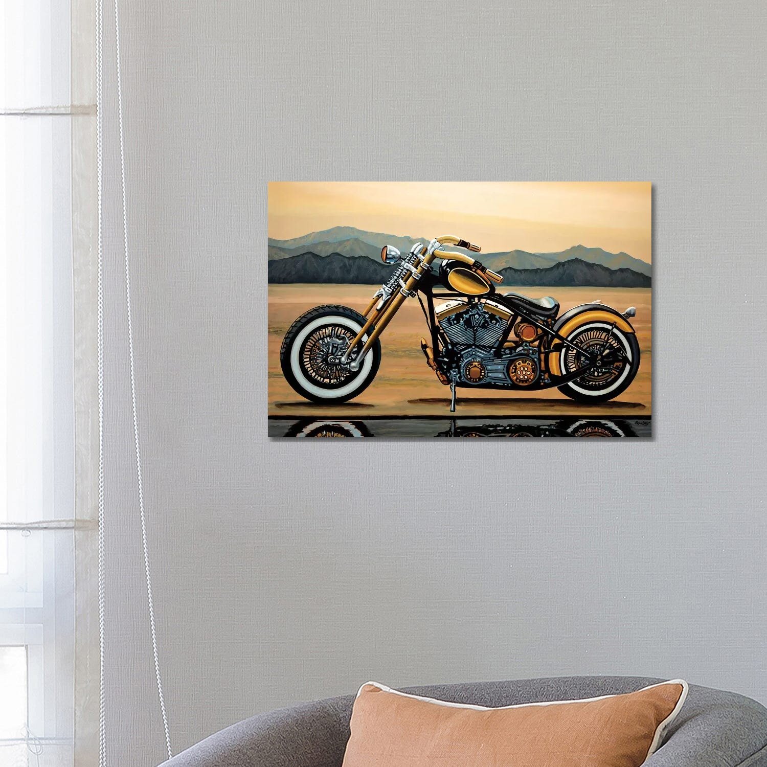 Harley davidson canvas discount art