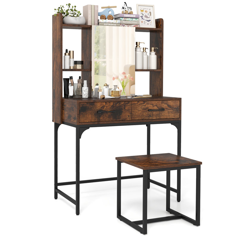 Dressing Table, Brown/Black