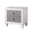 Gray And White Night Stand With Felt-Lined Drawer Interiors Interior Stability