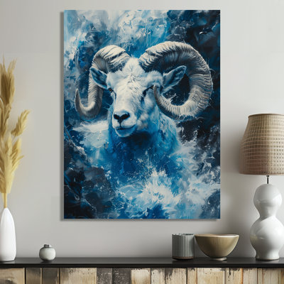 Blanc, bleu, astrologie, ascension du Capricorne - Astronomie, art mural du Capricorne, salon