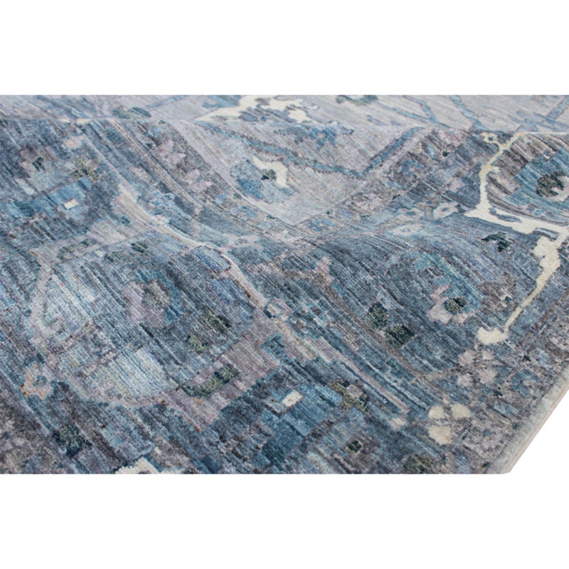 High-Quality Hand-Knotted Grey And Dark Grey Area Rug