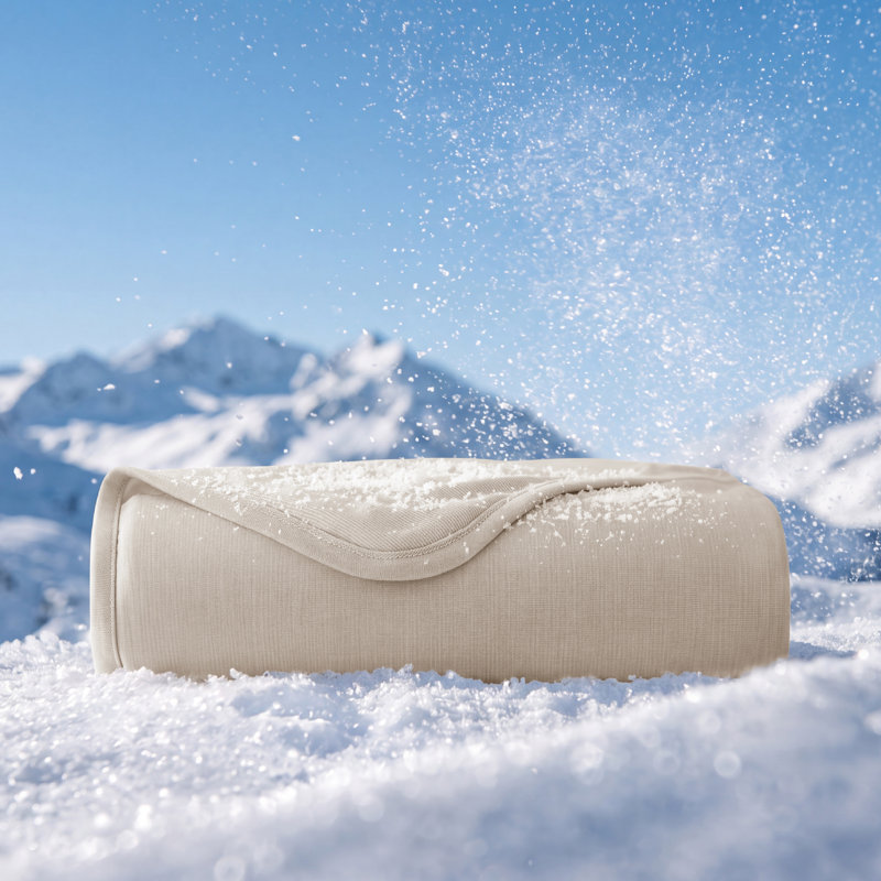 Couvre-lit rafraîchissant pour les dormeurs chauds, literie d'été froide et froide Ice-Chill Thin, Beige, Simple